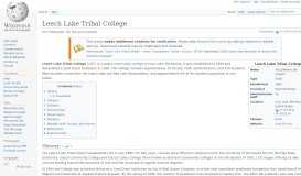 
							         Leech Lake Tribal College - Wikipedia								  
							    