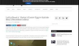 
							         Left 4 Dead 2 : Portal 2 Easter Egg In Suicide Blitz 2 Revealed (video)								  
							    