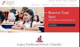 
							         Legacy Traditional Chandler | Kindergarten to 8th Grade Tuition Free								  
							    