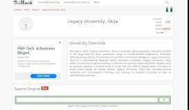 
							         Legacy University, Okija | Ranking & Review - uniRank								  
							    