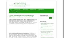 
							         Legacy University Students Portal Login - Schoolinfo.com.ng								  
							    