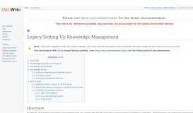 
							         Legacy:Setting Up Knowledge Management - Wiki Archive								  
							    