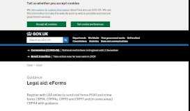 
							         Legal aid: eForms - GOV.UK								  
							    