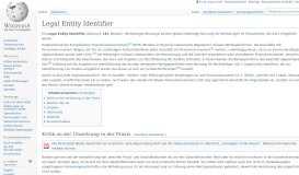 
							         Legal Entity Identifier - Wikipedia								  
							    