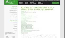 
							         Legal Information | National Life - National Life Group								  
							    