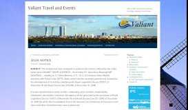 
							         LEGAL NOTICE | Valiant Travel and Events								  
							    