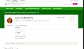 
							         Legends of Learning Review for Teachers | Common Sense ...								  
							    