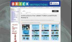 
							         LEGO Level Pack: Portal 2 Instructions 71203, Dimensions								  
							    