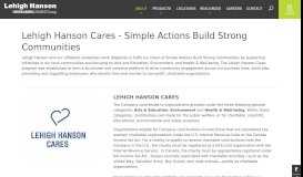 
							         Lehigh Hanson Cares | Lehigh Hanson, Inc.								  
							    
