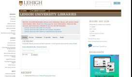 
							         Lehigh University Libraries: Home								  
							    