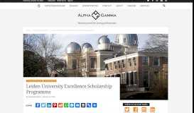 
							         Leiden University Excellence Scholarship Programme | AlphaGamma								  
							    