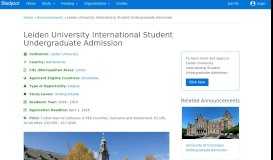 
							         Leiden University International Student Undergraduate Admission ...								  
							    
