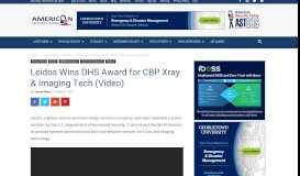 
							         Leidos Wins DHS Award for CBP Xray & Imaging Tech (Video ...								  
							    