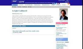 
							         Leigh Caldwell | VOX, CEPR Policy Portal - VoxEU								  
							    
