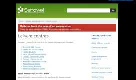 
							         Leisure centres | Sandwell Council								  
							    