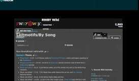 
							         Leitmotifs/By Song | RWBY Wiki | FANDOM powered by Wikia								  
							    