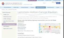 
							         Lemmen-Holton Cancer Pavilion - CHCWM - Cancer & Hematology ...								  
							    