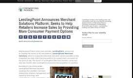 
							         LendingPoint Announces Merchant Solutions Platform: Seeks to Help ...								  
							    