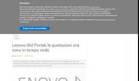 
							         Lenovo Bid Portal, le quotazioni ora sono in tempo reale | ChannelCity.it								  
							    