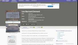 
							         Leo Barnard Dement (1917-2005) - Find A Grave Memorial								  
							    