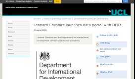 
							         Leonard Cheshire launches data portal with DFID - UCL								  
							    