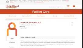 
							         Leonard J. Bernstein, M.D. | Weill Cornell Medicine								  
							    
