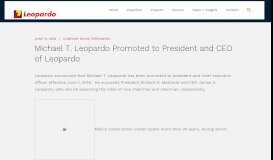 
							         Leopardo | Michael T. Leopardo Promoted to President and CEO of ...								  
							    