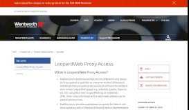
							         LeopardWeb Proxy Access | Wentworth Institute of Technology								  
							    