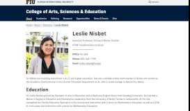 
							         Leslie Nisbet | College of Arts, Sciences & Education | Florida ...								  
							    