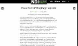 
							         Lessons from NDI's Google Apps Migration | NDItech.org								  
							    