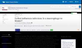 
							         Lethal influenza infection: Is a macrophage to blame?: Expert Review ...								  
							    