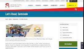 
							         Let's Read, Seminole | Seminole County Public Schools								  
							    