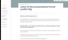 
							         Letter of Recommendation Portal (LoRP) FAQ - ERAS - Services - AAMC								  
							    