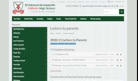 
							         Letters to parents | St Edmund Arrowsmith Catholic High School								  
							    