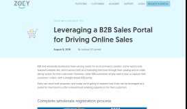 
							         Leveraging a B2B Sales Portal for Driving Online Sales - Zoey Blog								  
							    