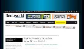 
							         Lex Autolease launches new Driver Portal - Fleet World								  
							    