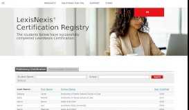 
							         Lexis Advance Certification Registry - LexisNexis								  
							    