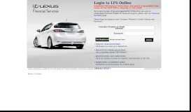 
							         Lexus Financial Services | LFS Login								  
							    