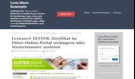 
							         Lexware ELSTER: Zertifikat im Elster-Online-Portal verlängern oder ...								  
							    