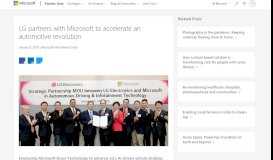 
							         LG partners with Microsoft to accelerate an automotive revolution ...								  
							    