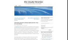 
							         Libraries and the campus Web portal: how are we doing? | the cloudy ...								  
							    