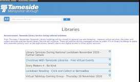 
							         Libraries Home Page - Tameside Metropolitan Borough Council								  
							    