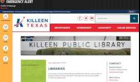 
							         Libraries | Killeen, TX - City of Killeen								  
							    