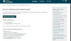 
							         Library catalogue and member log in – City of Joondalup								  
							    