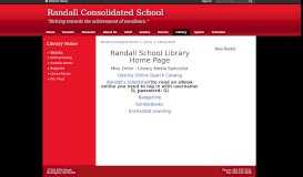 
							         Library Home / Welcome - Randall Consolidated School								  
							    