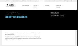 
							         Library opening hours | Victoria University | Melbourne Australia								  
							    