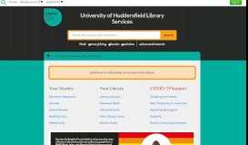 
							         Library Services :: University of Huddersfield								  
							    