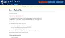 
							         Library Student Jobs | University of Toronto Libraries								  
							    