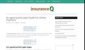 
							         lic agent portal login steps for LIC Agent -Insuranceq								  
							    