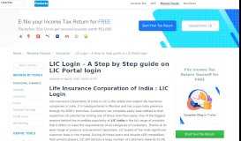 
							         LIC Login - What is LIC? Steps to Login on LIC Login Online.								  
							    